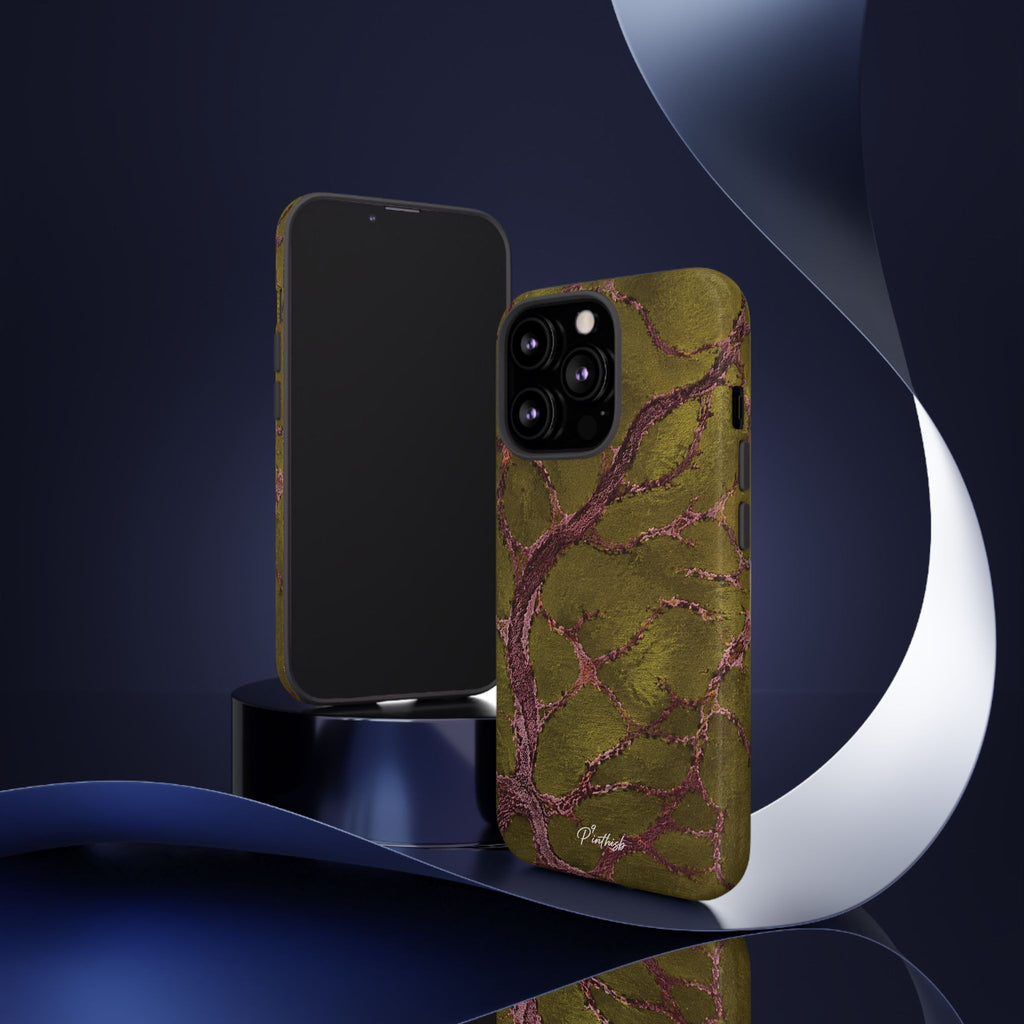 Olive & Rose Gold Tree Pattern Phone Case