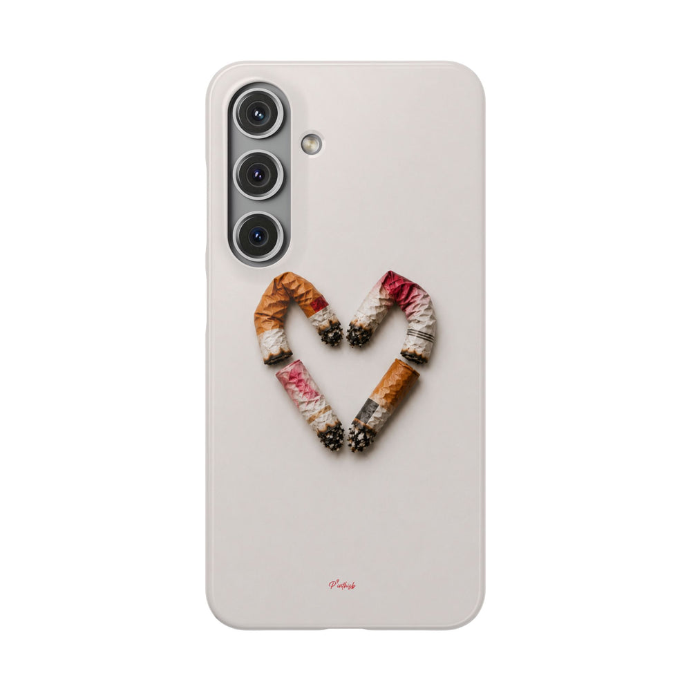 Cigarette Butts Heart Snap Case