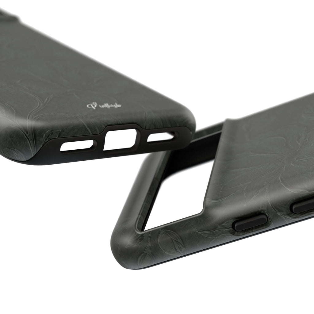 Dark Olive Floral Texture Tough Case