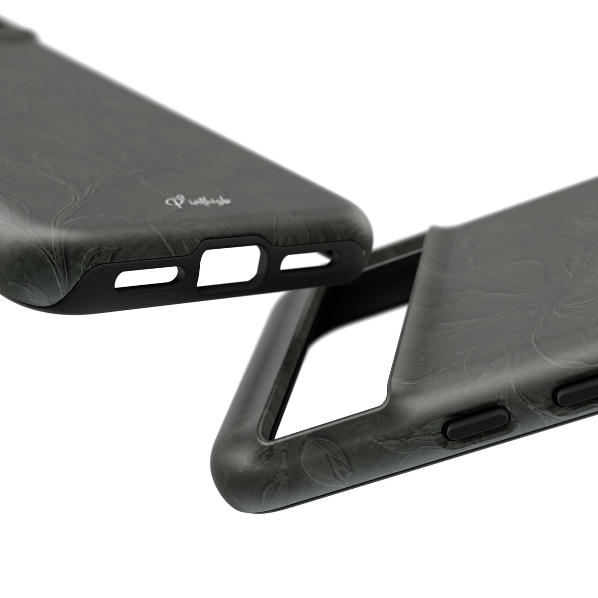 Dark Olive Floral Texture Tough Case