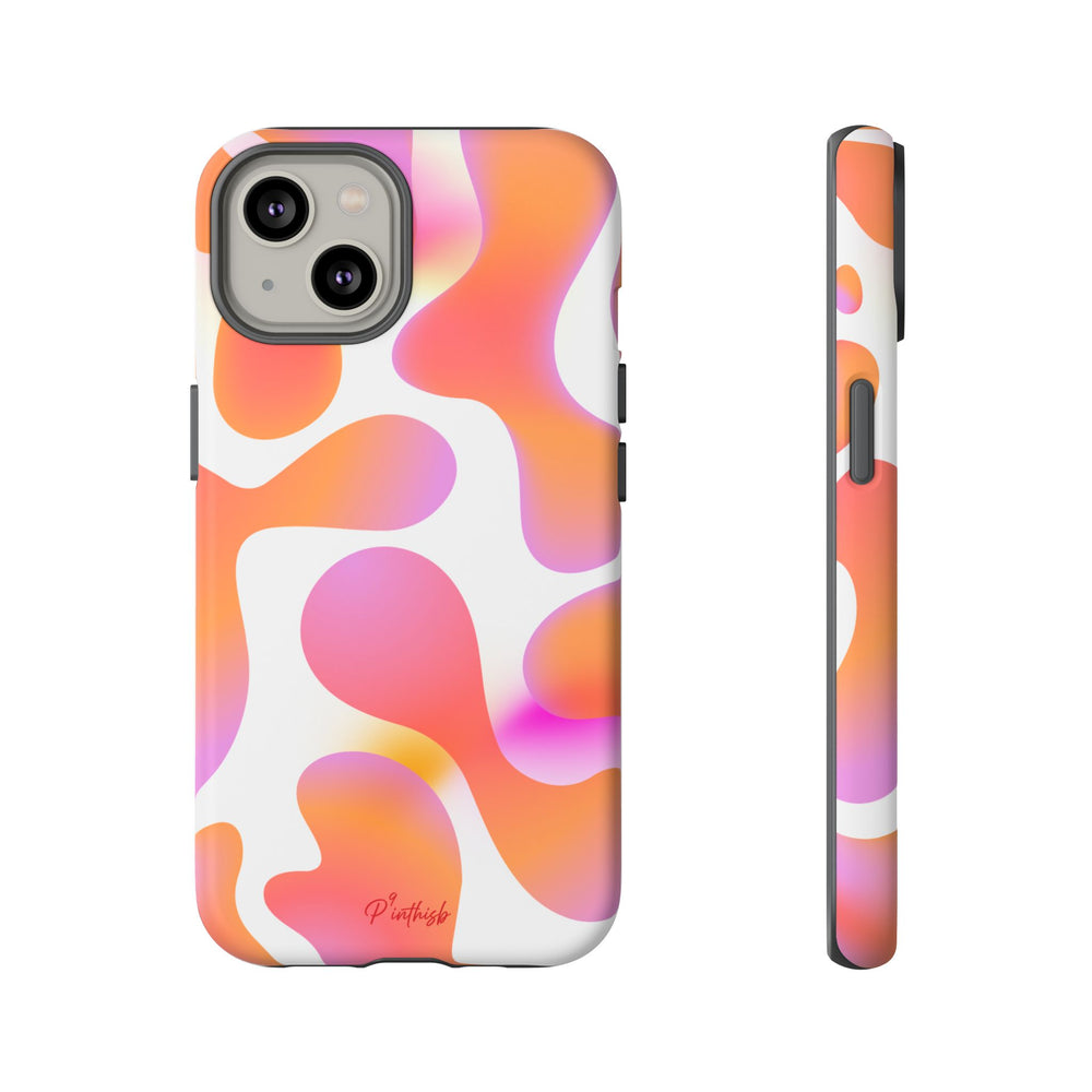 Abstract Orange Pink Camouflage Tough Phone Case