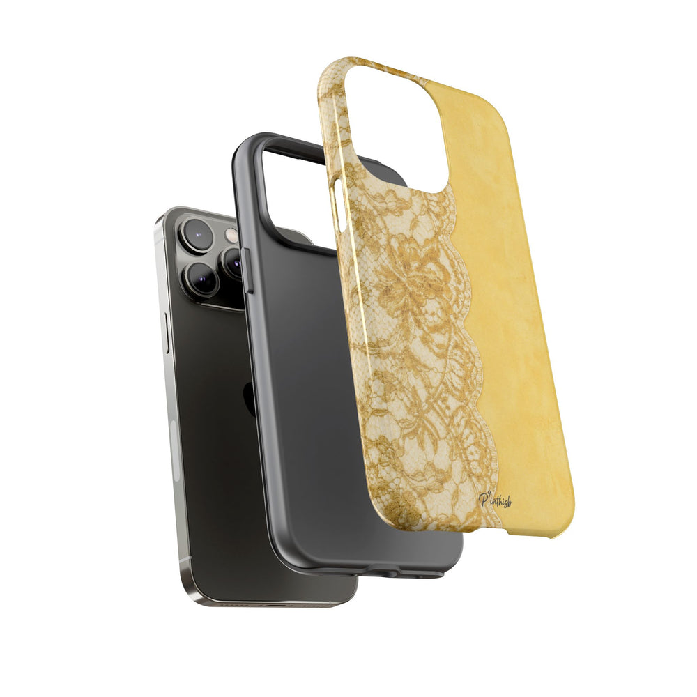 Yellow Vintage Lace Tough Case