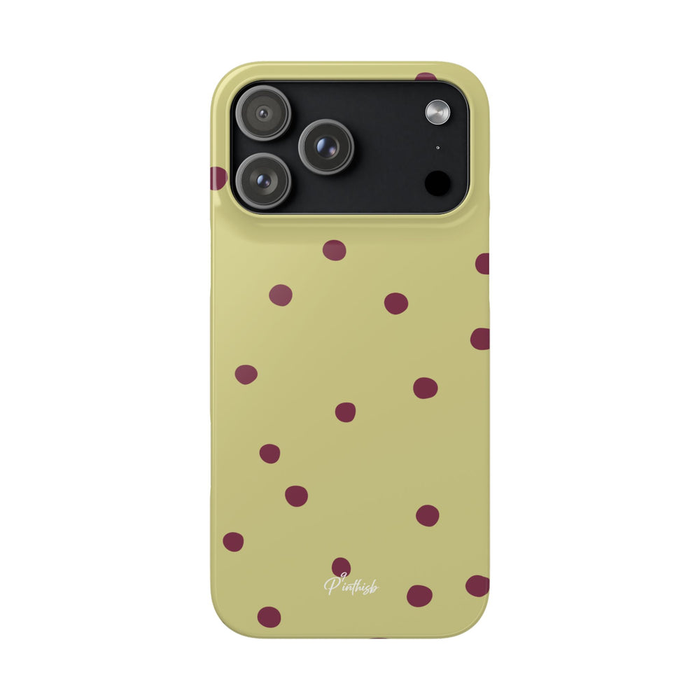Yellow & Burgundy Polka Dot Snap Phone Case