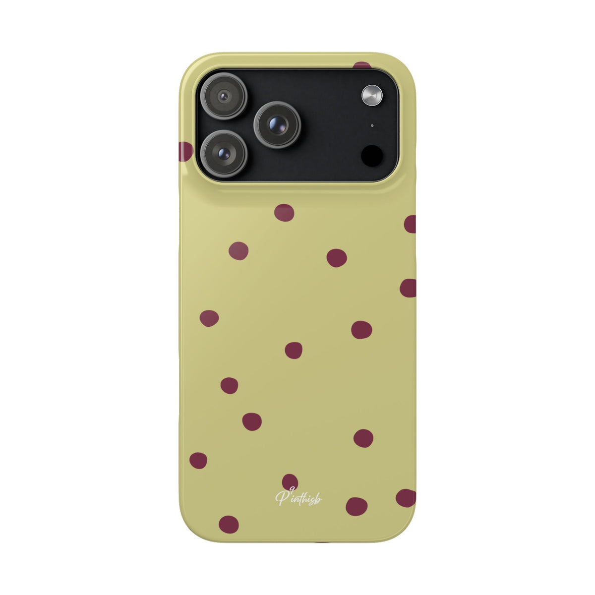 Yellow & Burgundy Polka Dot Snap Phone Case