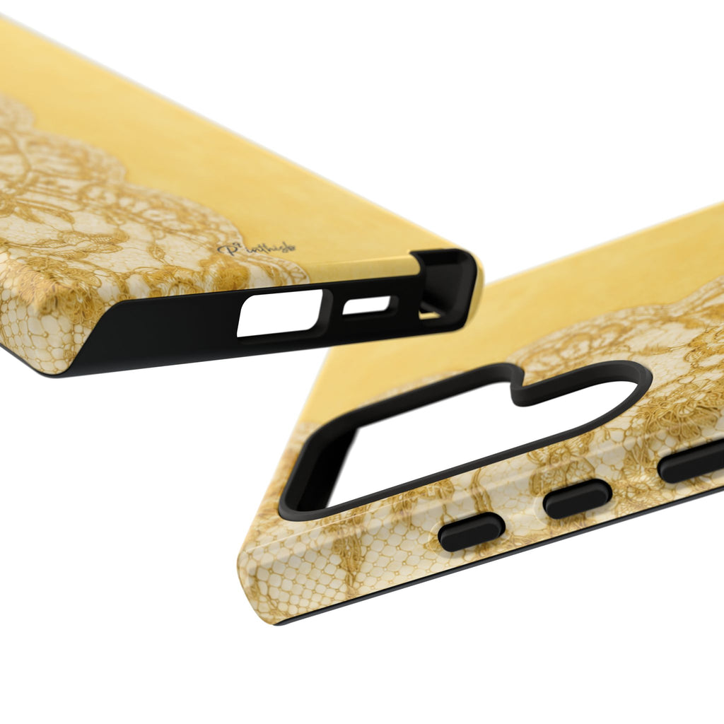 Yellow Vintage Lace Tough Case