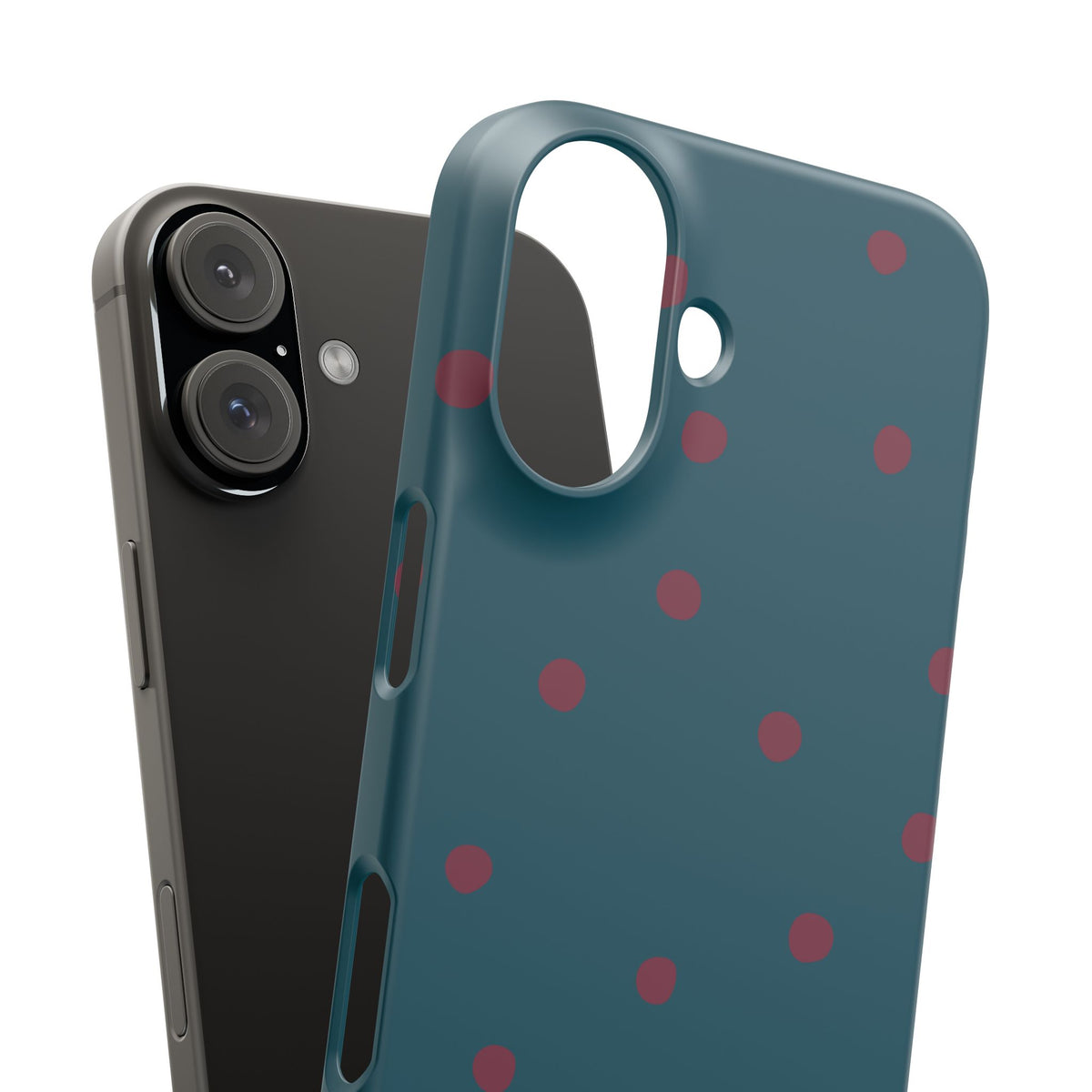 Teal & Burgundy Polka Dot Snap Phone Case