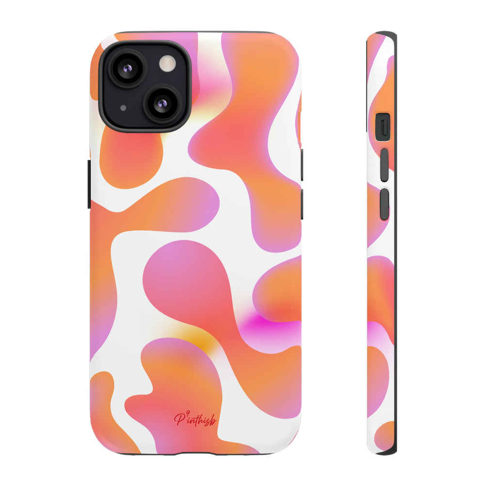 Abstract Orange Pink Camouflage Tough Phone Case