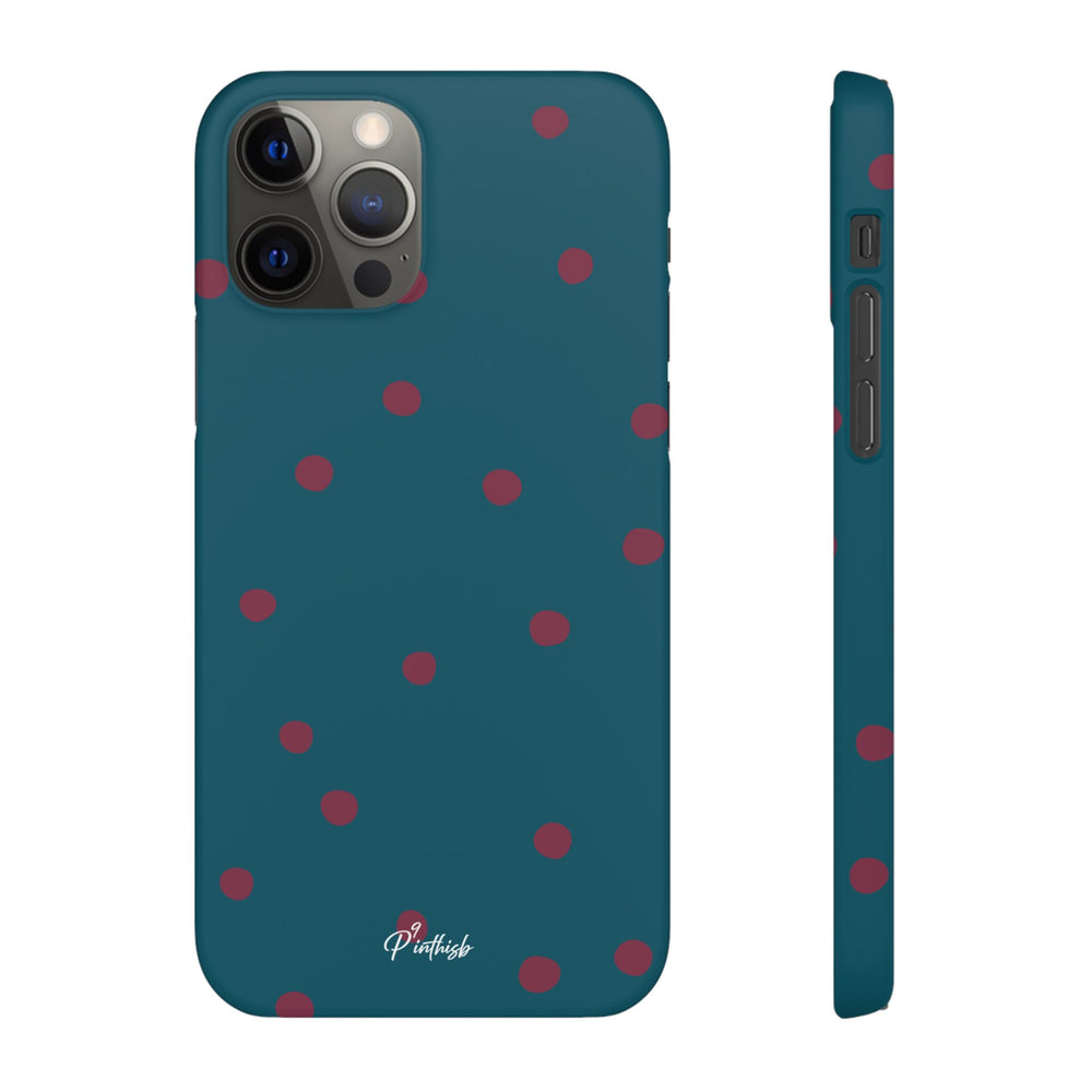 Teal & Burgundy Polka Dot Snap Phone Case