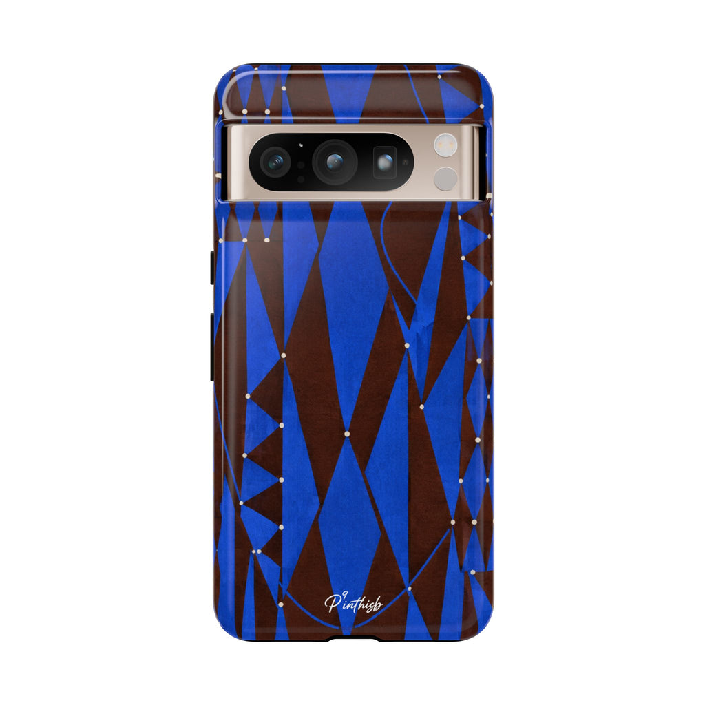Geometric Blue Diamond Tough Phone Case