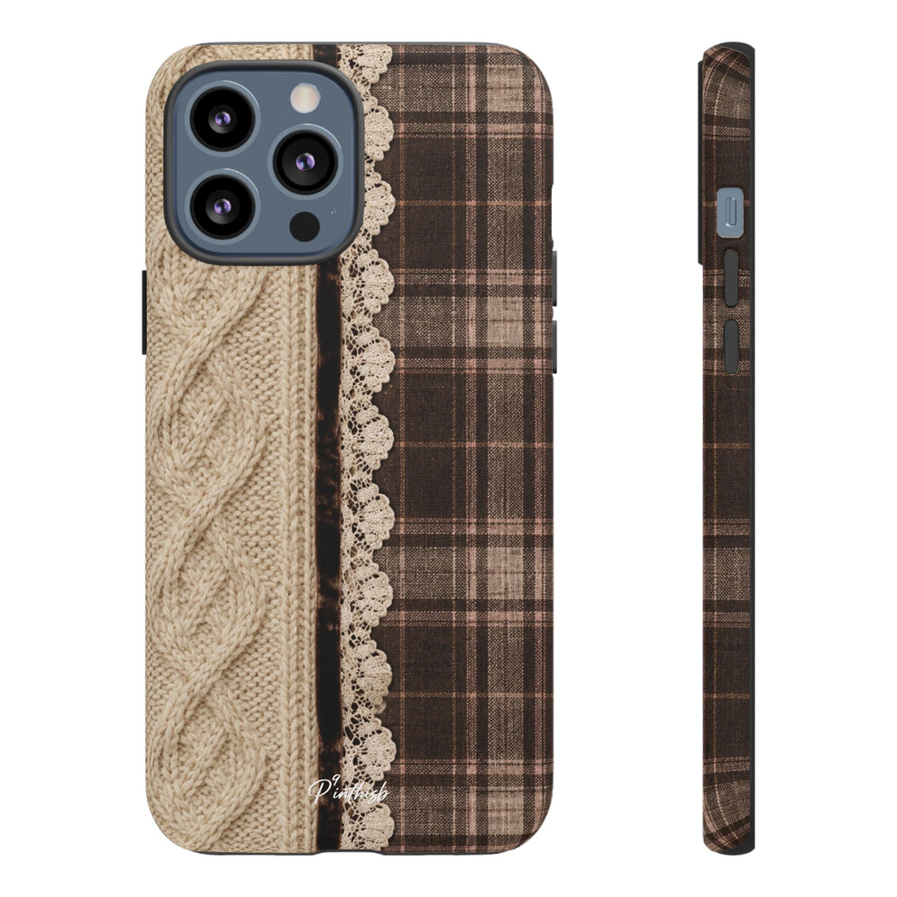 Cozy Plaid Knit Tough Phone Case
