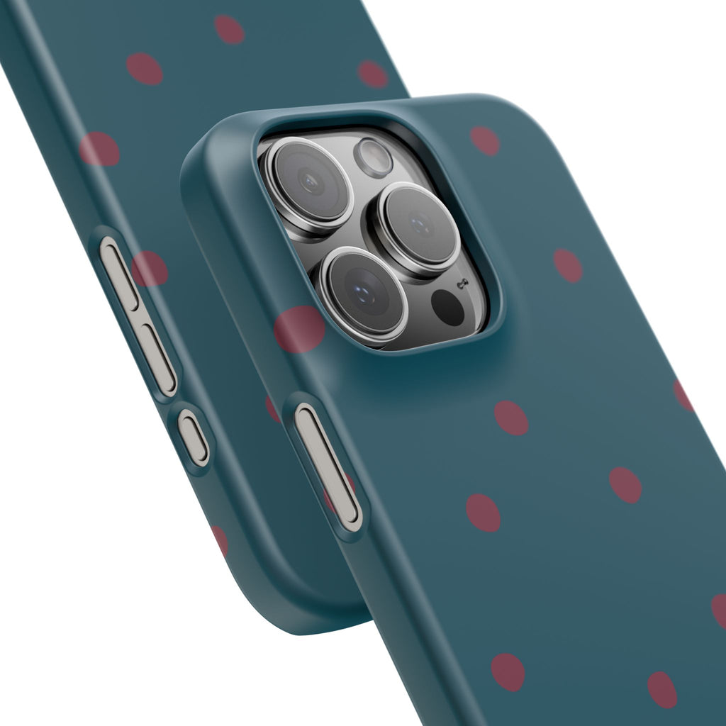 Teal & Burgundy Polka Dot Snap Phone Case