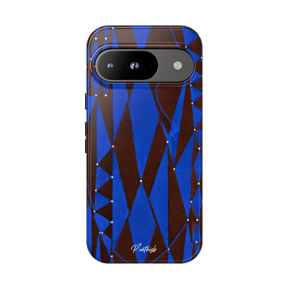 Geometric Blue Diamond Tough Phone Case