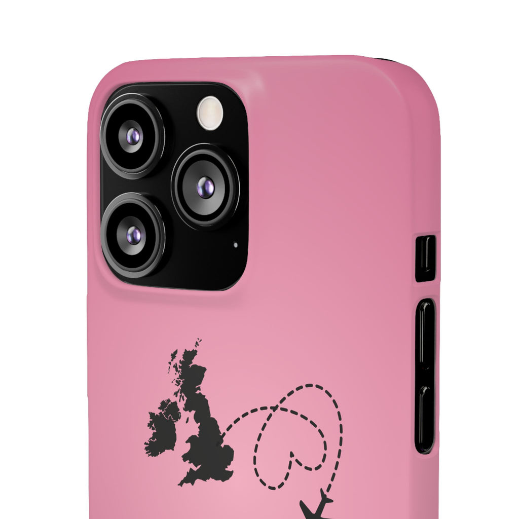 UK to Albania Pink Snap Phone Case