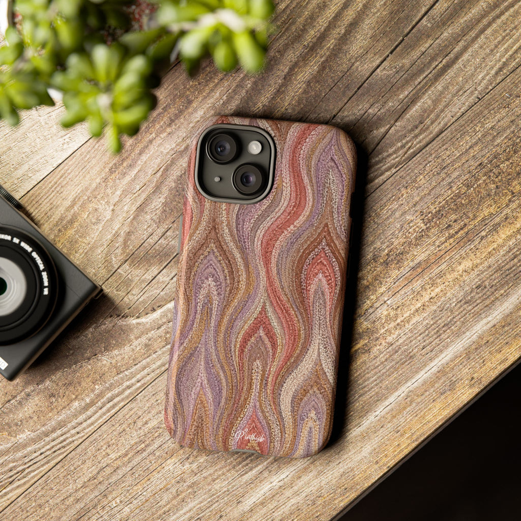 Wavy Peach & Mauve Tough Case