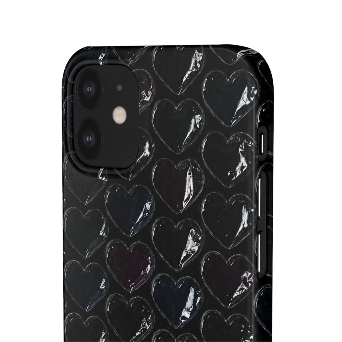 Black Pop Hearts Snap Case