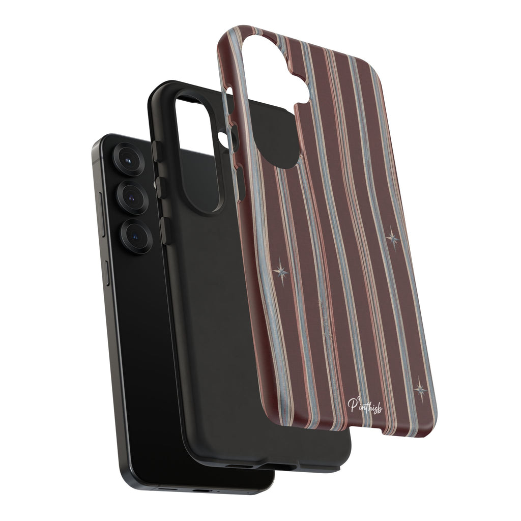 Retro Red & Cream with Star Accents Phone Case