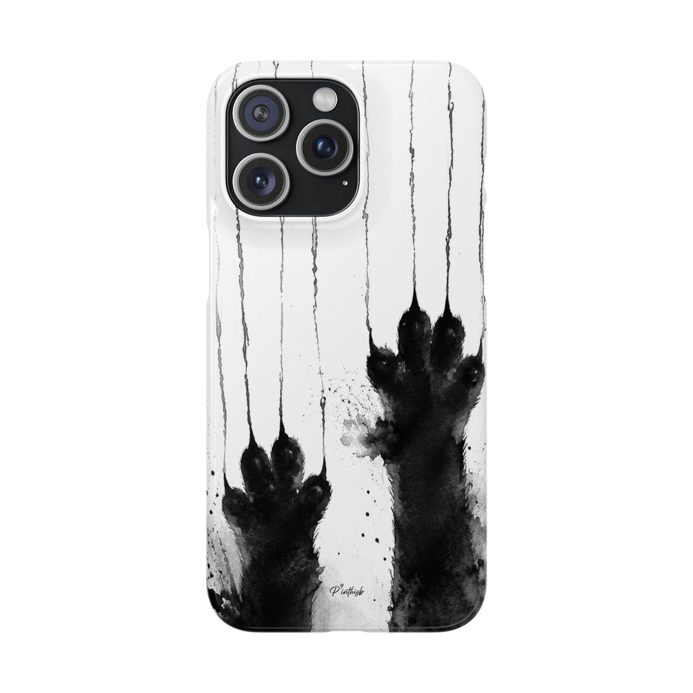 Black Ink Paw Print Snap Case