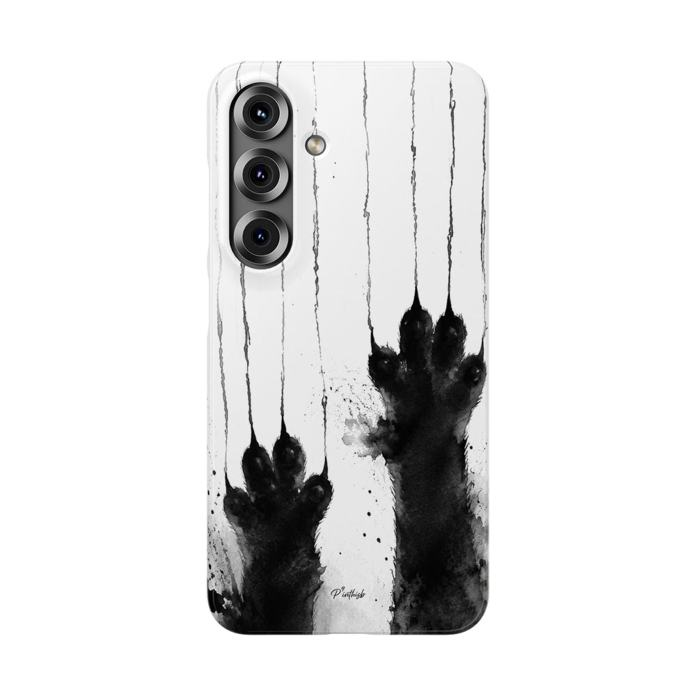 Black Ink Paw Print Snap Case