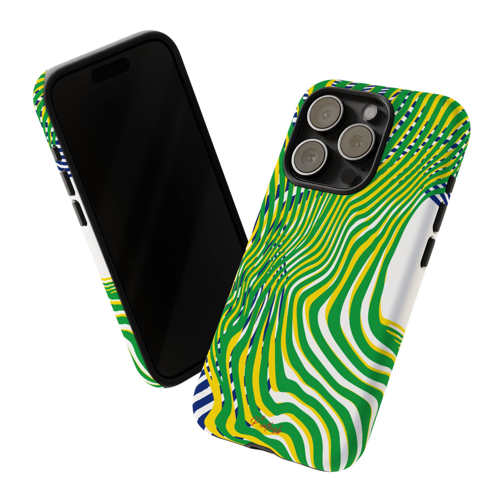 Abstract Green Wave Phone Case