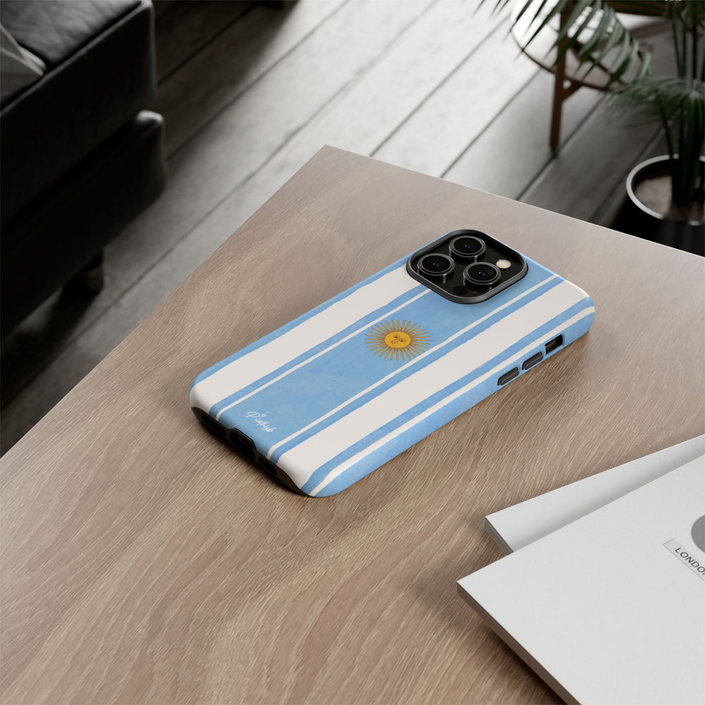 Argentina Flag Tough Phone Case – Blue White Striped Sun Protector