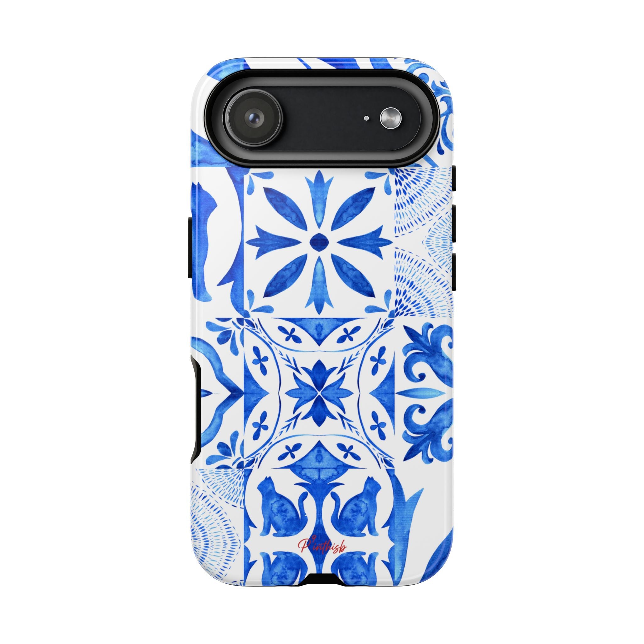 Blue Tile Pattern Tough Phone Case