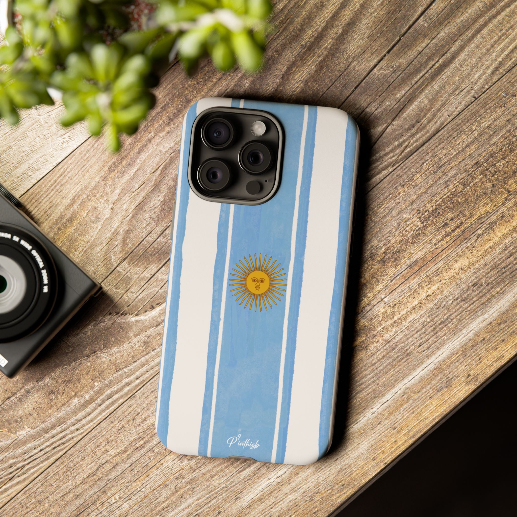 Argentina Flag Tough Phone Case – Blue White Striped Sun Protector