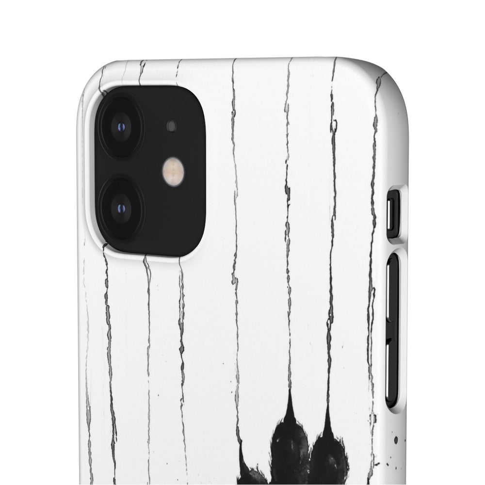 Black Ink Paw Print Snap Case