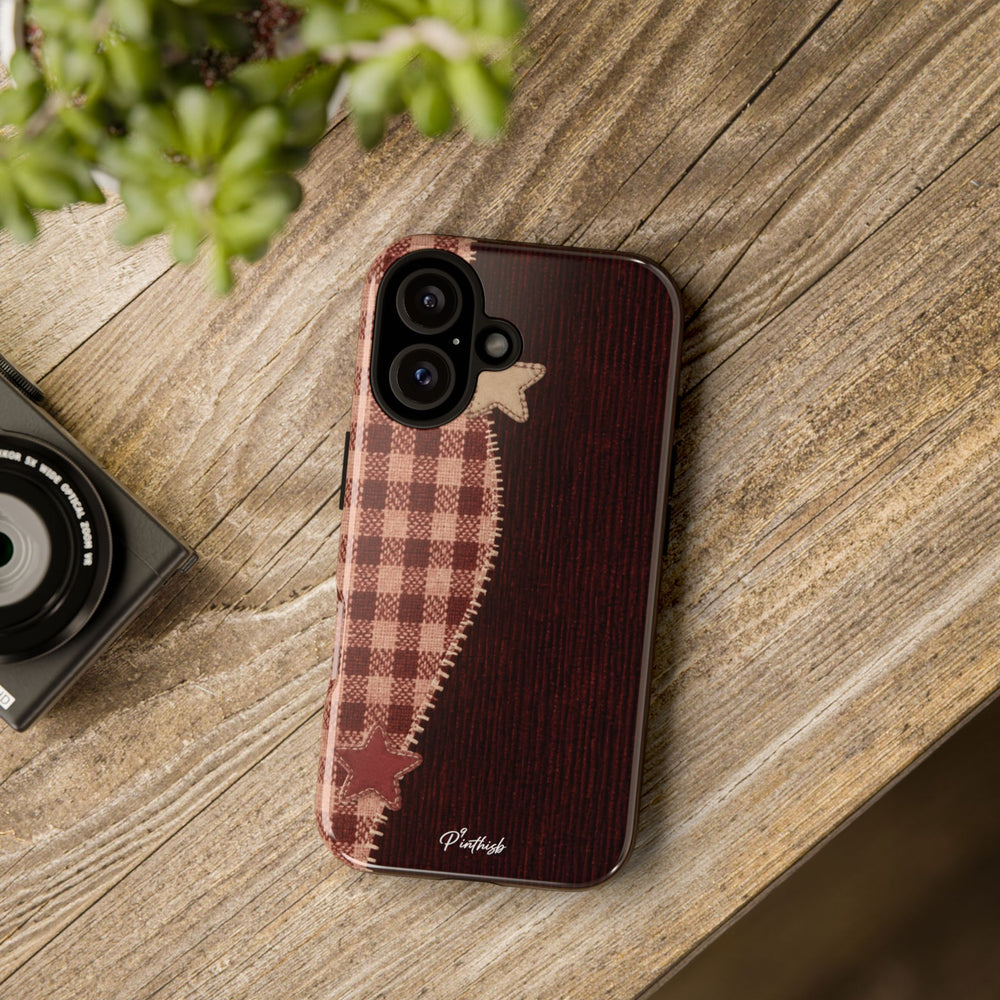 Rustic Plaid Stars Phone Case