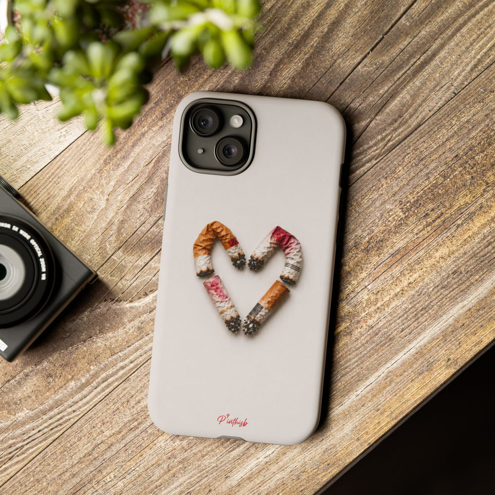Cigarette Butts Heart Tough Case