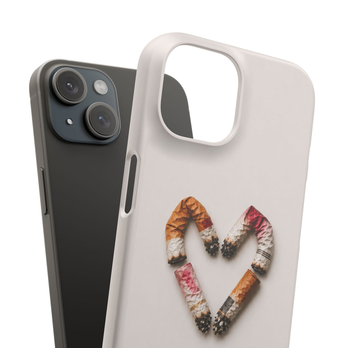 Cigarette Butts Heart Snap Case