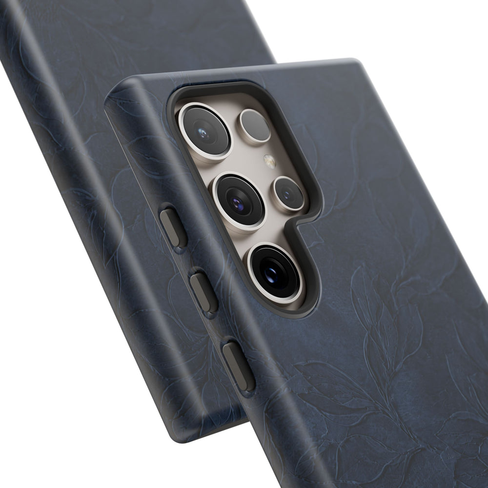 Navy Floral Textured Tough Case
