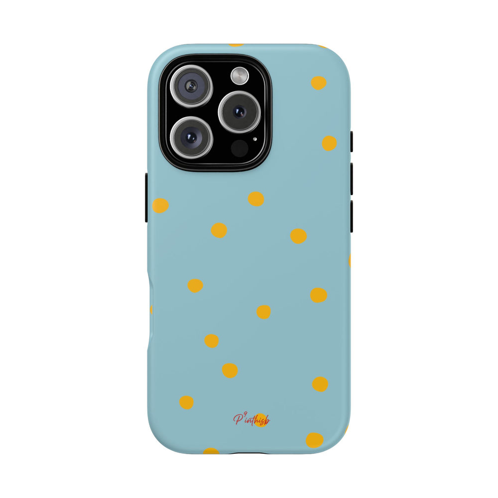 Blue & Yellow Polka Dot Tough Phone Case