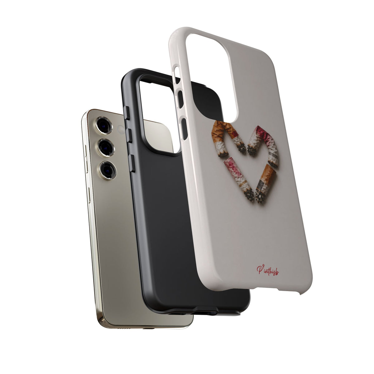 Cigarette Butts Heart Tough Case