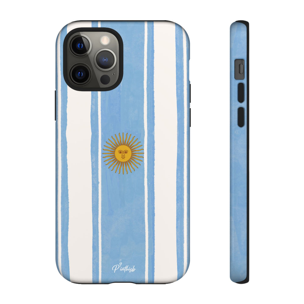 Argentina Flag Tough Phone Case – Blue White Striped Sun Protector