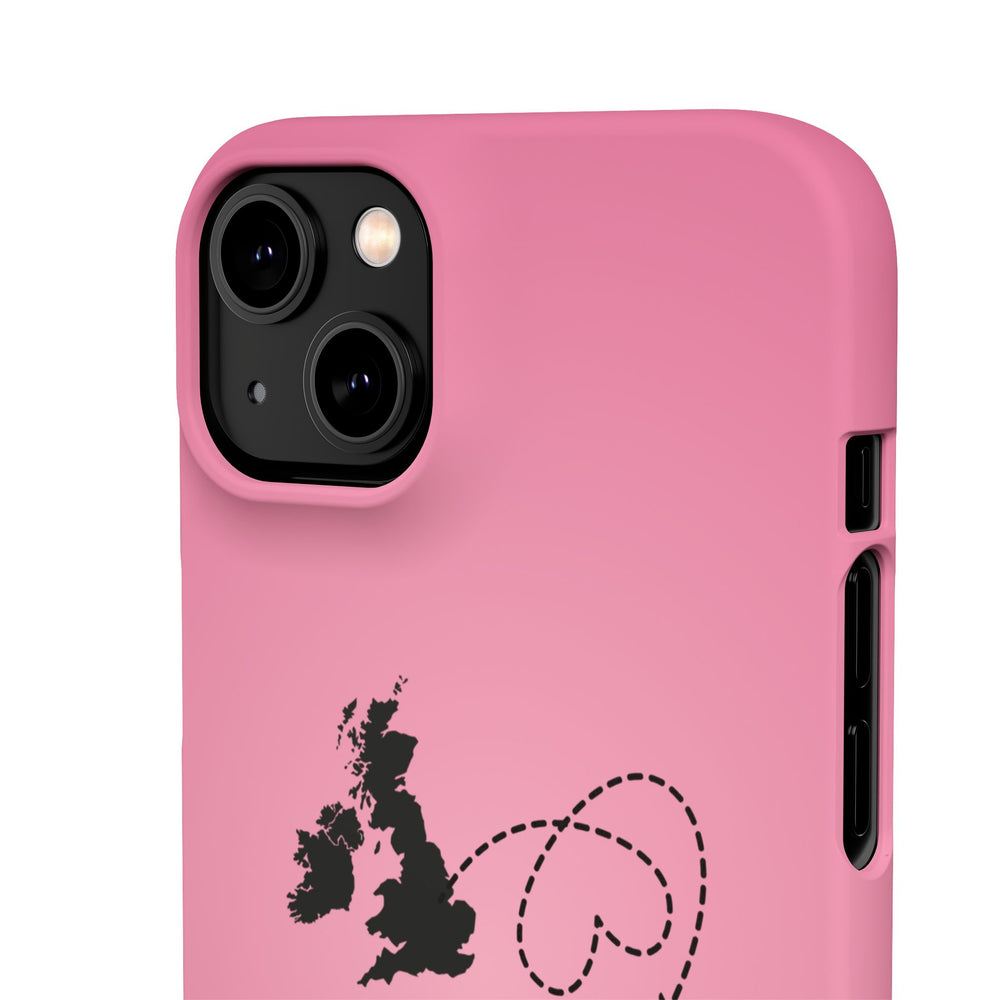 UK to Albania Pink Snap Phone Case