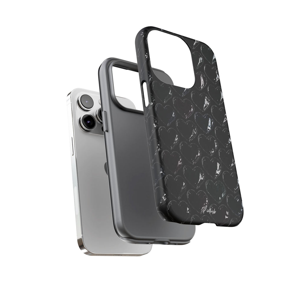 Black Pop Hearts Tough Case