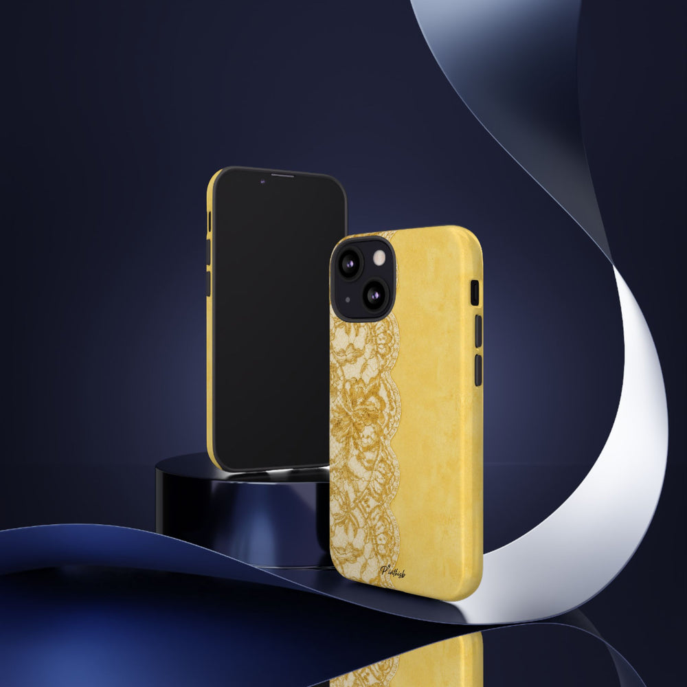 Yellow Vintage Lace Tough Case
