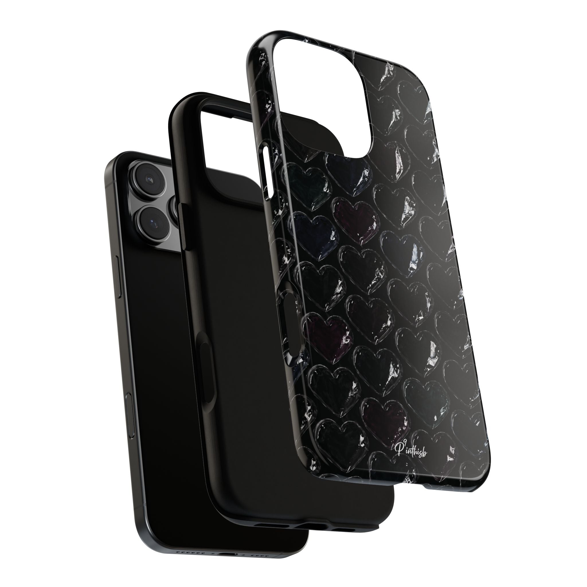 Black Pop Hearts Tough Case