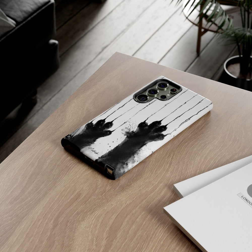 Black Ink Paw Print Tough Case