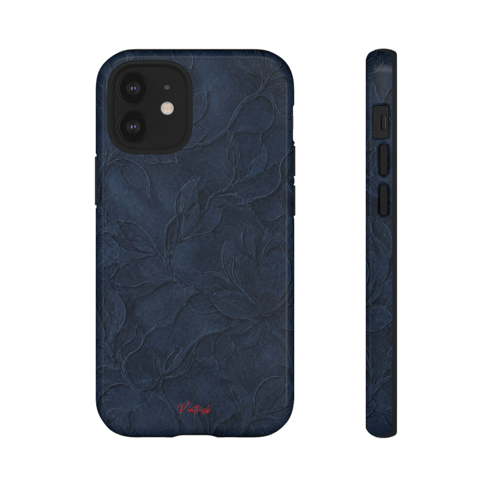 Navy Floral Textured Tough Case