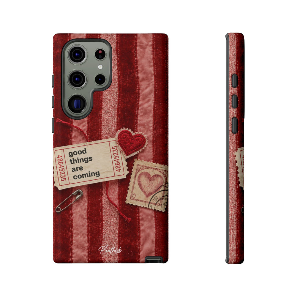 “Good Things Are Coming” Red Phone Case