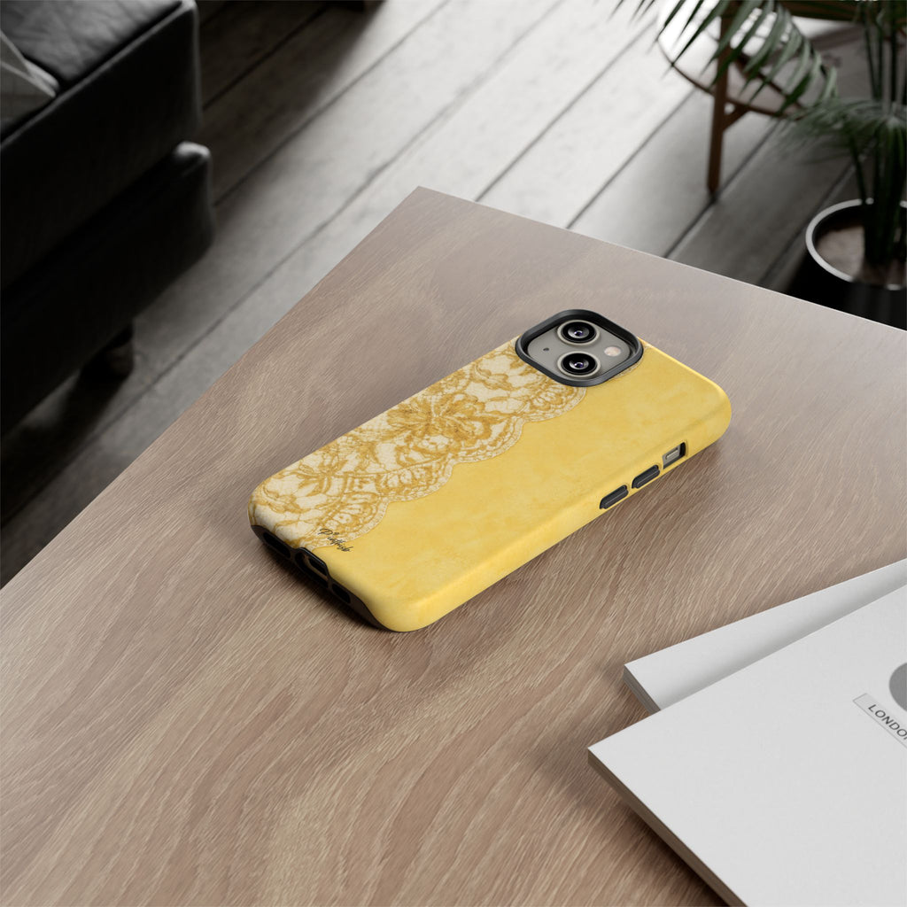 Yellow Vintage Lace Tough Case