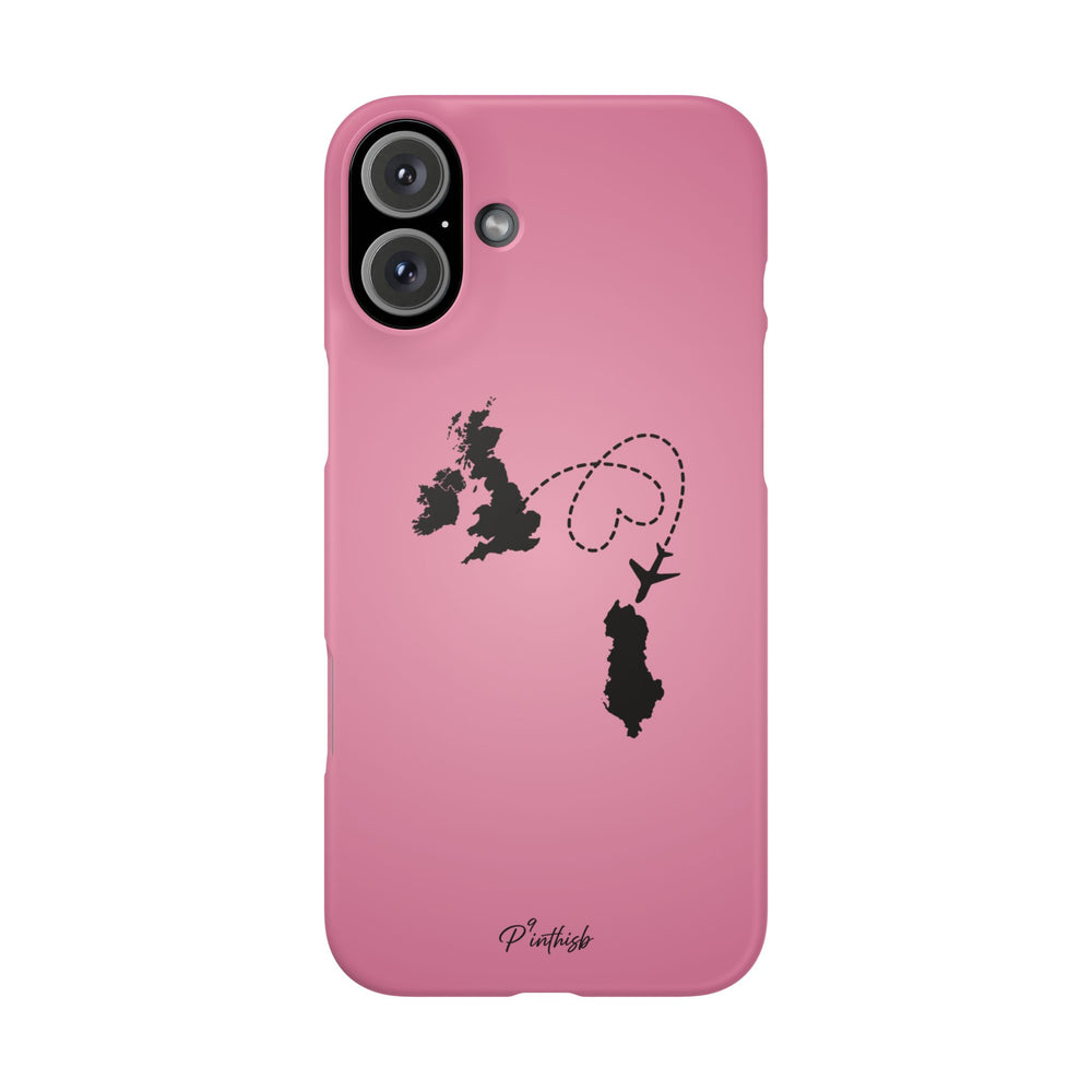 UK to Albania Pink Snap Phone Case