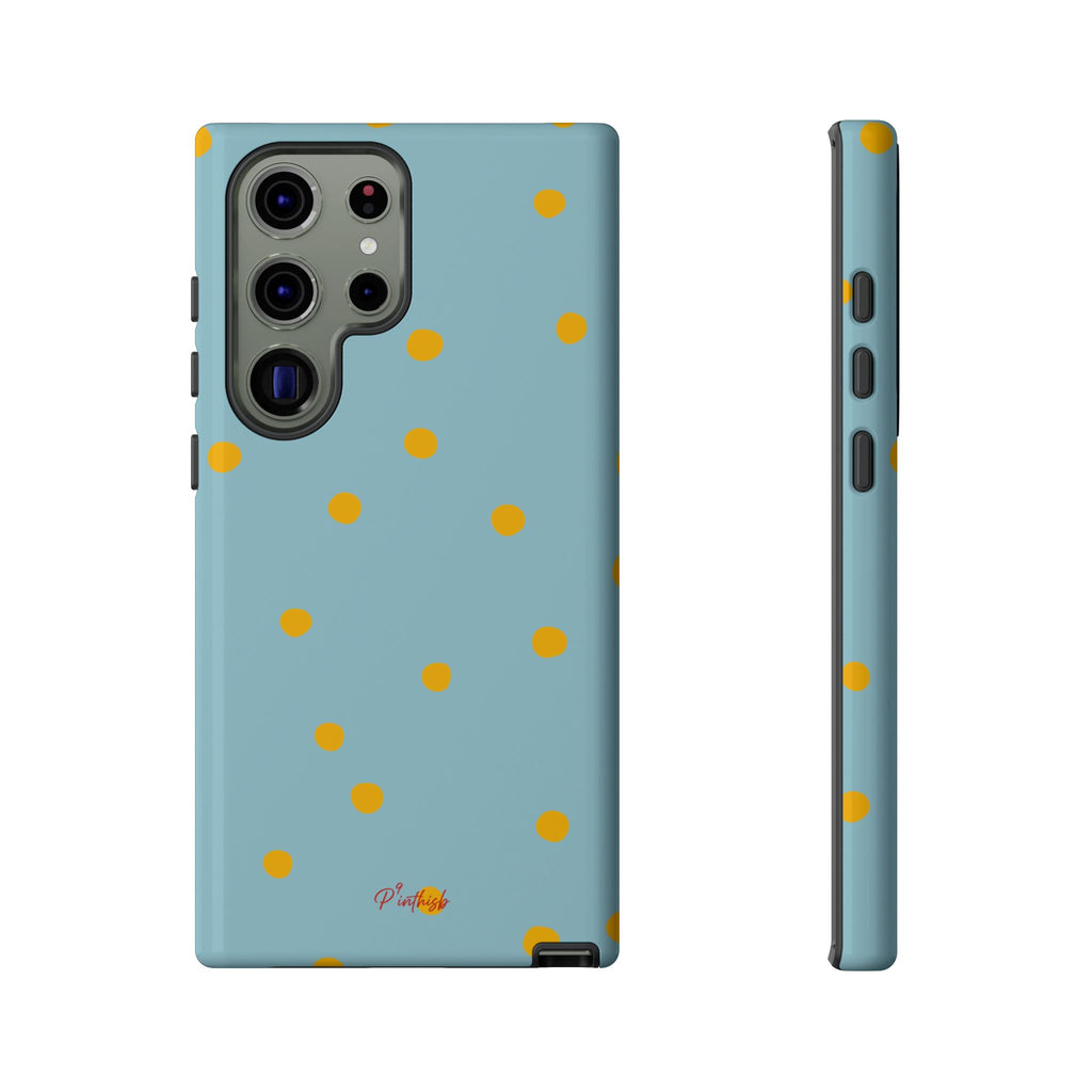 Blue & Yellow Polka Dot Tough Phone Case