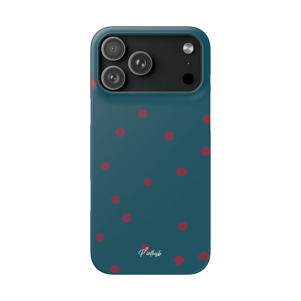 Teal & Burgundy Polka Dot Snap Phone Case