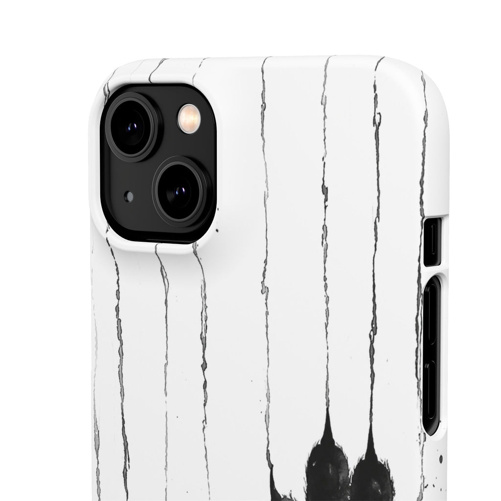 Black Ink Paw Print Snap Case