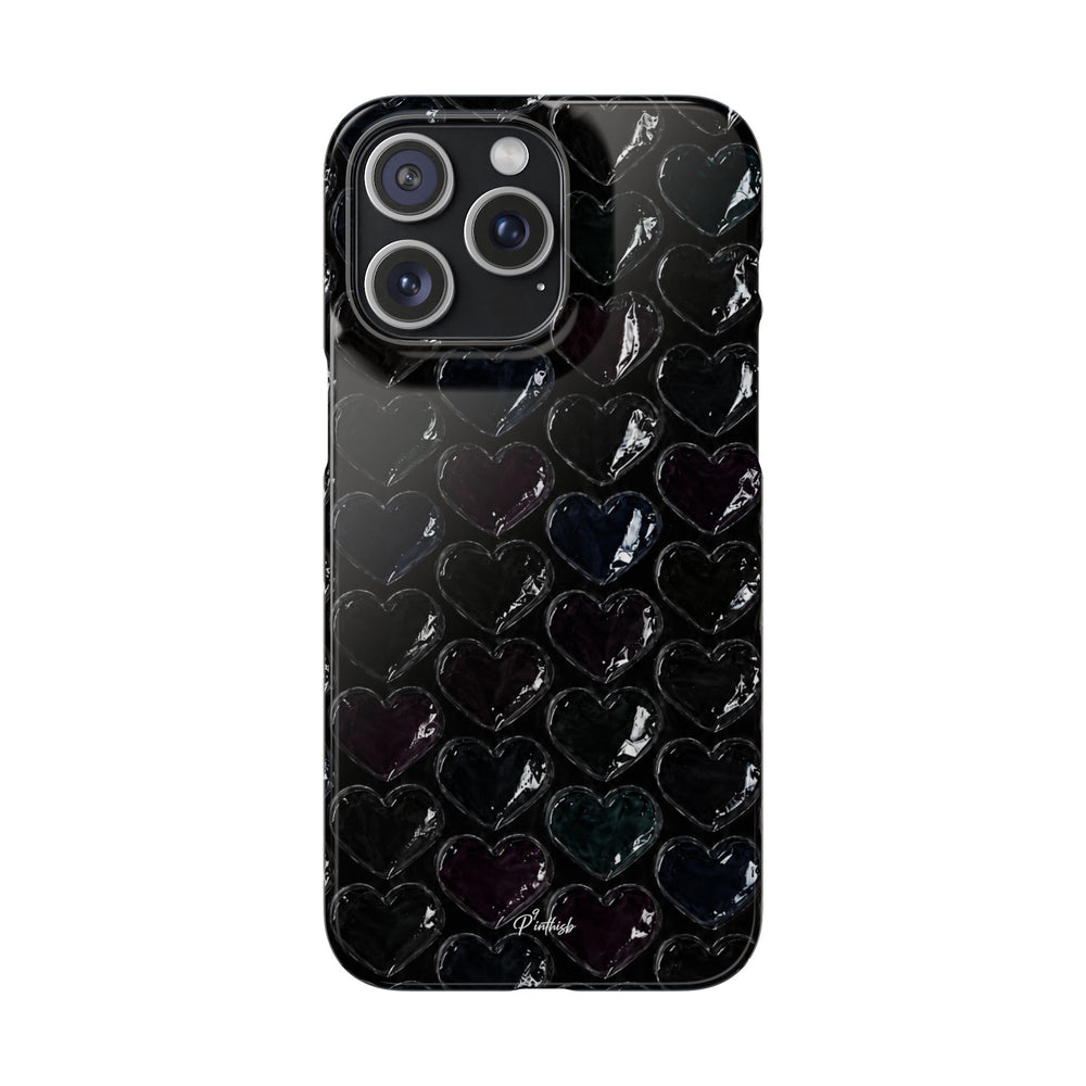 Black Pop Hearts Snap Case