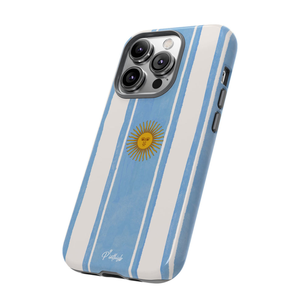 Argentina Flag Tough Phone Case – Blue White Striped Sun Protector
