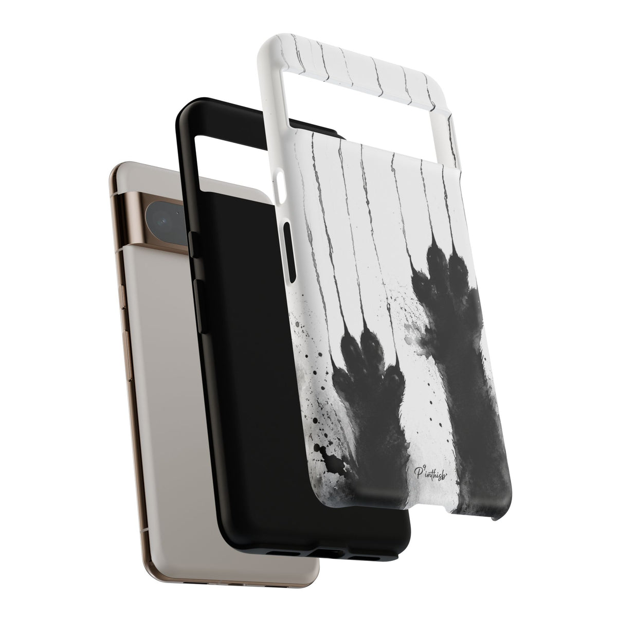 Black Ink Paw Print Tough Case