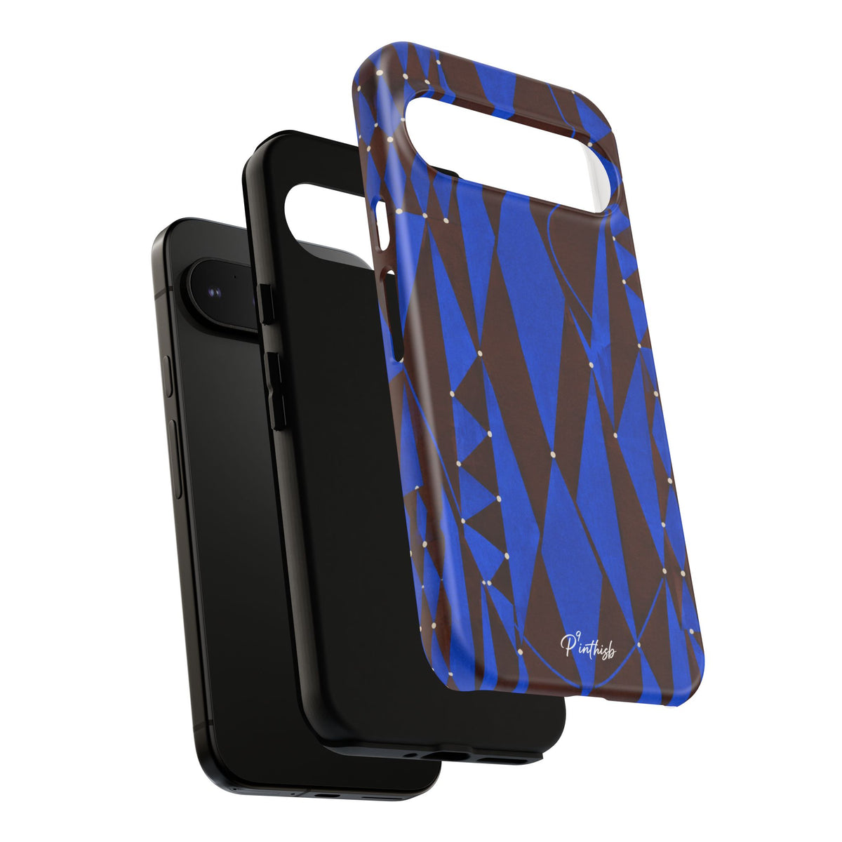 Geometric Blue Diamond Tough Phone Case